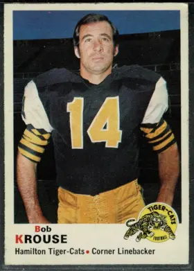 1971 O-Pee-Chee CFL Bob Krouse #21 Corner Linebacker Hamilton Tiger-Cats EX 5