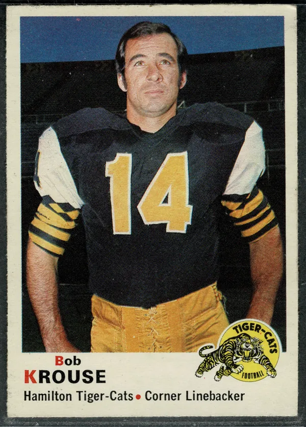 1971 O-Pee-Chee CFL Bob Krouse #21 Corner Linebacker Hamilton Tiger-Cats EX 5