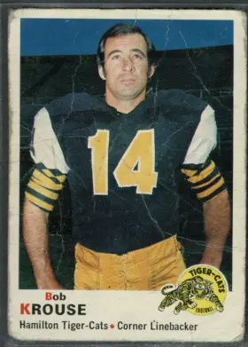 1971 O-Pee-Chee CFL Bob Krouse #21 Corner Linebacker Hamilton Tiger-Cats VG 3
