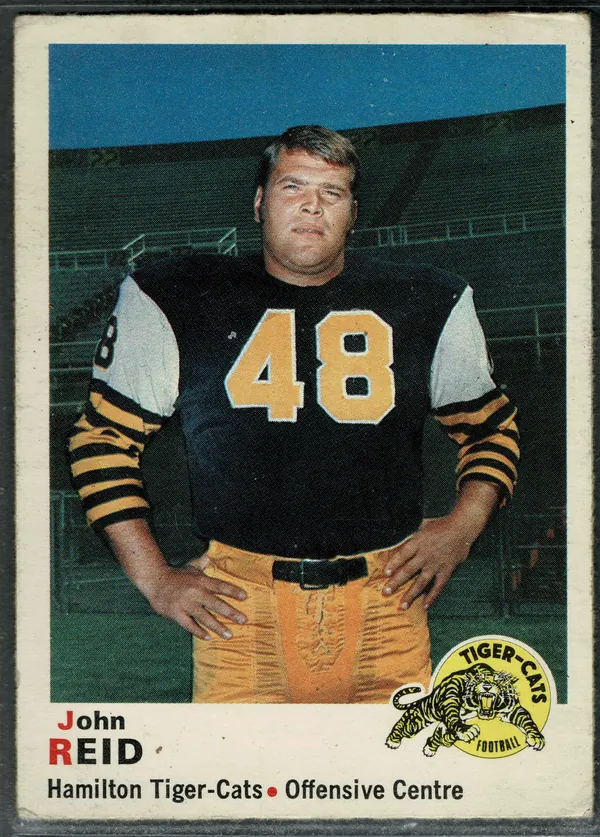 1971 O-Pee-Chee CFL John Reid #22 Offensive Centre Hamilton Tiger-Cats EX 5