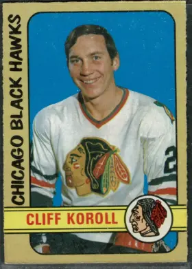 222 Cliff Koroll 1972 73 O Pee Chee from Front 1