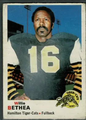 1970 O-Pee-Chee Willie Bethea #24 Hamilton Tiger-Cats EX 5