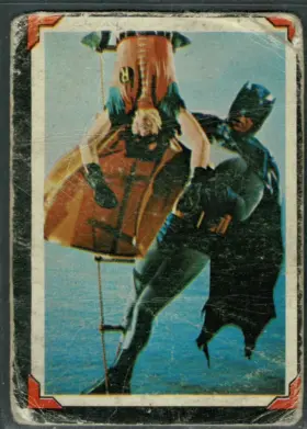 1966 O-Pee-Chee Batman #28 Close Call Batcopter Riddler Back Batman Series