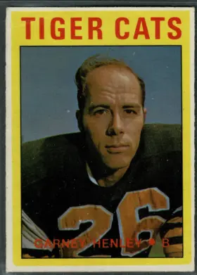 1972 O-Pee-Chee Garney Henley #3 Hamilton Tiger-Cats CFL Hall of Fame MVP