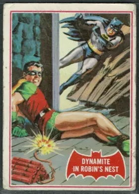 1966 O-Pee-Chee Batman Dynamite in Robin's Nest #33A Penguin Puzzle Back Red Bat A Series