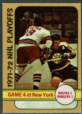 1972-73 O-Pee-Chee Game 4 Bruins vs Rangers #38 1971-72 NHL Playoffs Stanley Cup Finals