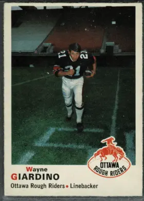 1970 O-Pee-Chee CFL Wayne Giardino #39 Bilingual Back Ottawa Rough Riders EX 5