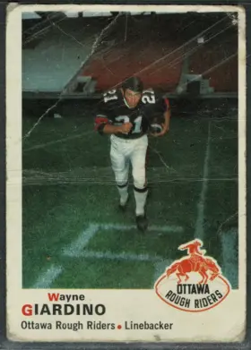 1970 O-Pee-Chee CFL Wayne Giardino #39 Bilingual Back Ottawa Rough Riders GD 2