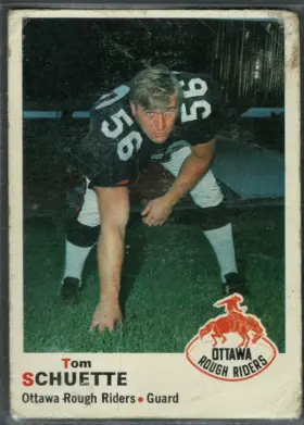 1970 O-Pee-Chee CFL Tom Schuette #40 Bilingual Back Ottawa Rough Riders GD 2