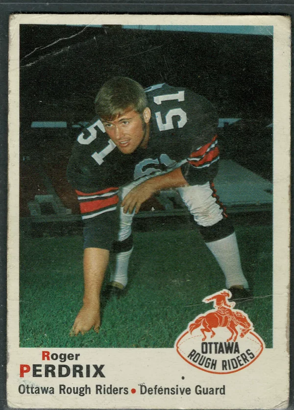 1970 O-Pee-Chee CFL Roger Perdrix #41 Bilingual Back Ottawa Rough Riders VG 3