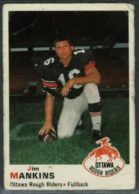 1970 O-Pee-Chee CFL Jim Mankins #42 Ottawa Rough Riders GOOD 2