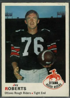 1970 O-Pee-Chee CFL Jay Roberts #43 Bilingual Back Ottawa Rough Riders EX 5