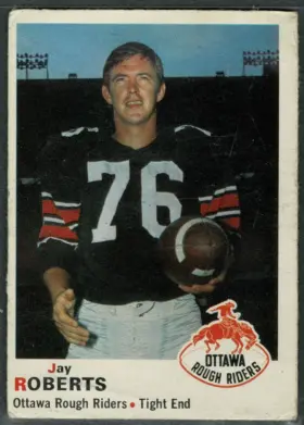 1970 O-Pee-Chee CFL Jay Roberts #43 Bilingual Back Ottawa Rough Riders VG 3