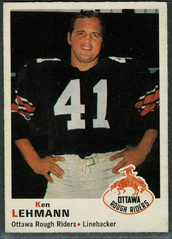1970 O-Pee-Chee Ken Lehmann #44 Ottawa Rough Riders EX 5