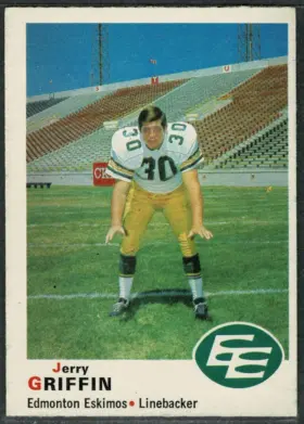 1970 O-Pee-Chee Jerry Griffin #51 Bilingual Back Edmonton Eskimos CFL EX 5