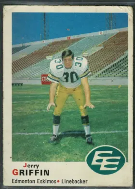 1970 O-Pee-Chee Jerry Griffin #51 Bilingual Back Edmonton Eskimos CFL VG-EX 4