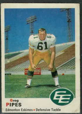 1970 O-Pee-Chee Greg Pipes #52 Bilingual Back Edmonton Eskimos CFL VG-EX 4