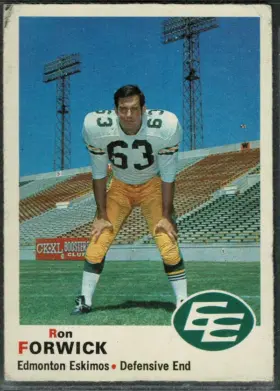 1970 O-Pee-Chee Ron Forwick #54 Edmonton Eskimos CFL Football Card EX 5