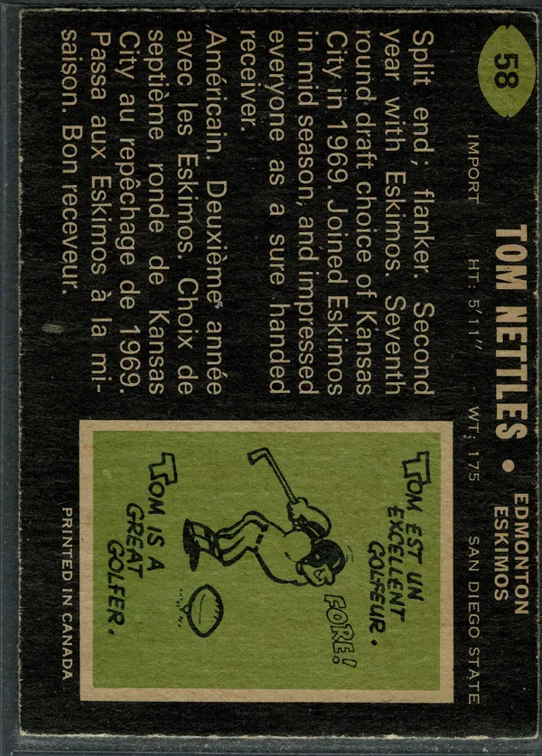 58 Tom Nettles 1970 O Pee Chee from Back Vgex4