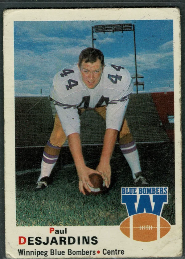 1970 O-Pee-Chee Paul Desjardins #62 Winnipeg Blue Bombers G 2 Creased