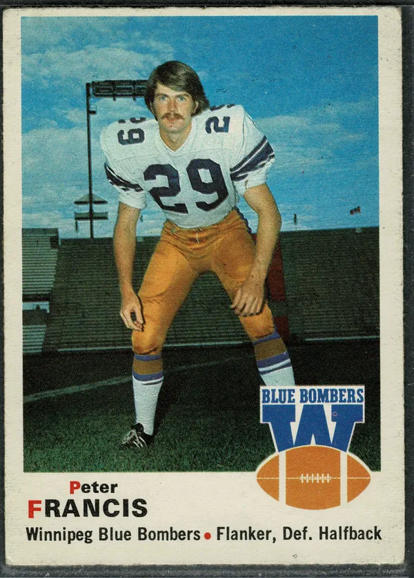 1970 O-Pee-Chee Peter Francis #63 Rookie Card Winnipeg Blue Bombers CFL EX 5