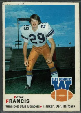 1970 O-Pee-Chee Peter Francis #63 Rookie Card Winnipeg Blue Bombers CFL VG-EX 4
