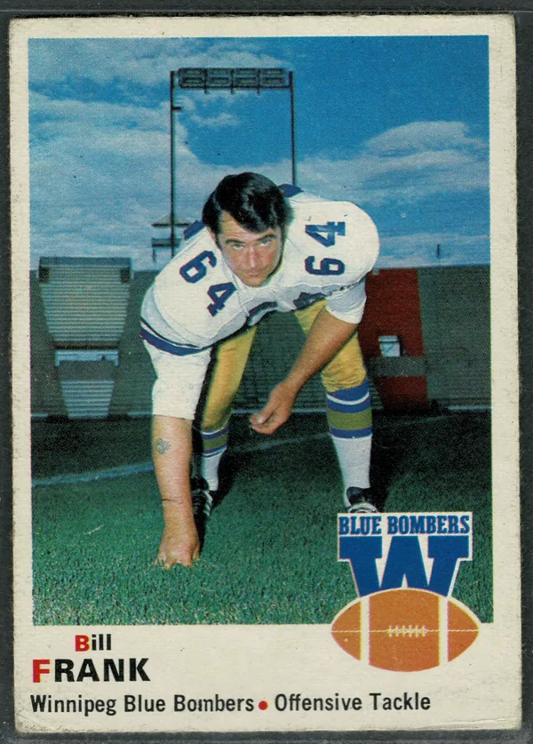 1970 O-Pee-Chee Bill Frank #64 Hall of Fame Winnipeg Blue Bombers CFL Card EX 5