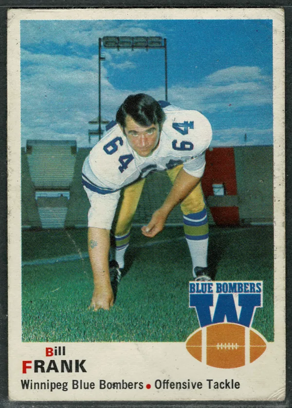 1970 O-Pee-Chee Bill Frank #64 Hall of Fame Winnipeg Blue Bombers CFL Card VG-EX 4