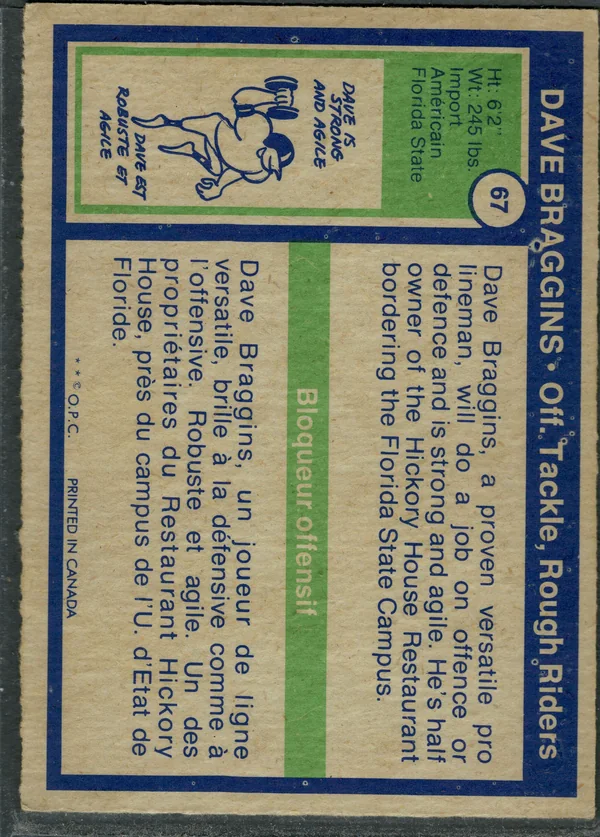 67 Dave Braggins 1972 O Pee from Chee Back