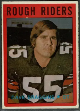 1972 O-Pee-Chee CFL Dave Braggins #67 Base Set Ottawa Rough Riders CFL