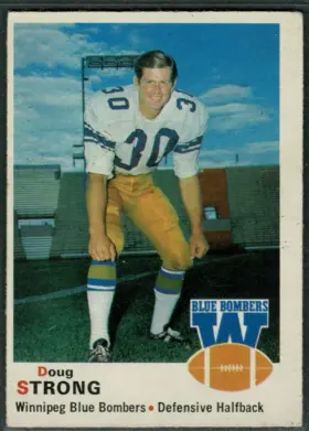 1970 O-Pee-Chee Doug Strong #68 Rookie Card Winnipeg Blue Bombers CFL EX-MT 6
