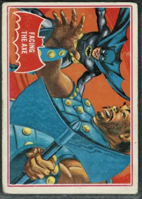 1966 O-Pee-Chee Batman #6A Facing the Axe Batman Puzzle Back Canadian Red Bat