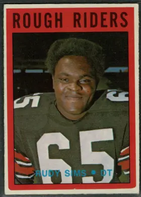 1972 O-Pee-Chee CFL Rudy Sims #71 Base Set Ottawa Rough Riders CFL