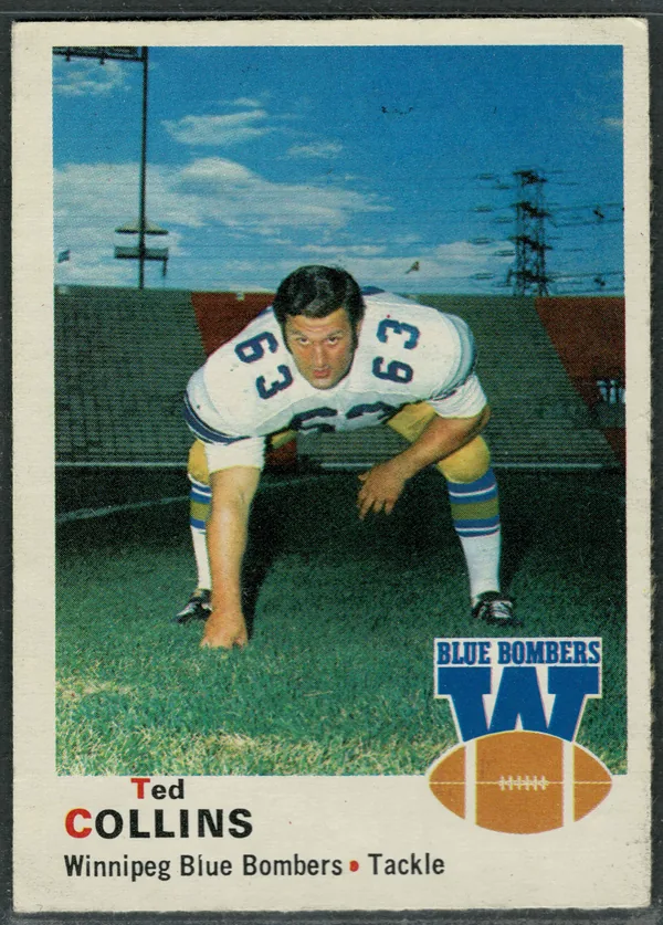 1970 O-Pee-Chee Ted Collins #72 Winnipeg Blue Bombers EX 5