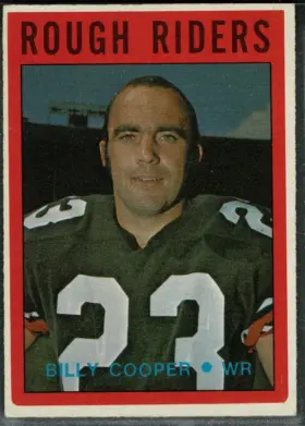 1972 O-Pee-Chee Billy Cooper #75 Ottawa Rough Riders CFL