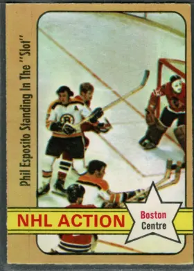 1972-73 O-Pee-Chee Phil Esposito #76 In Action Boston Bruins