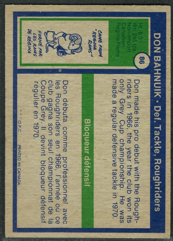 86 Don Bahnuik 1972 O Pee from Chee Back