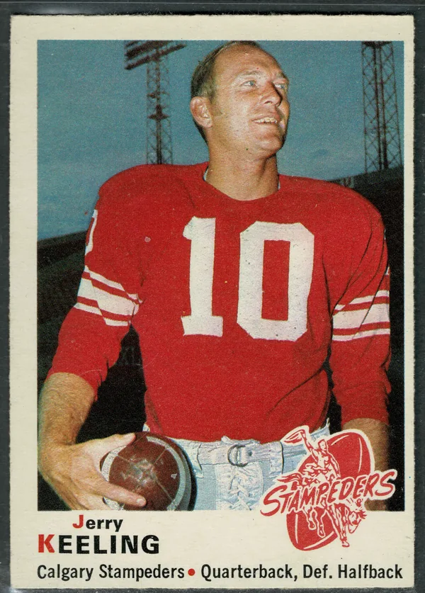 1970 O-Pee-Chee Jerry Keeling #86 Calgary Stampeders CFL Football Card EX 5