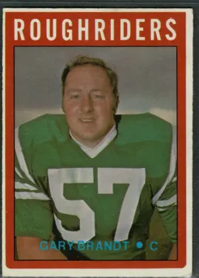 1972 O-Pee-Chee CFL Gary Brandt #87 Roughriders Centre Saskatchewan Roughriders