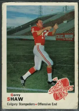 1970 O-Pee-Chee Gerry Shaw #87 Grey Cup Champion Calgary Stampeders VG 3