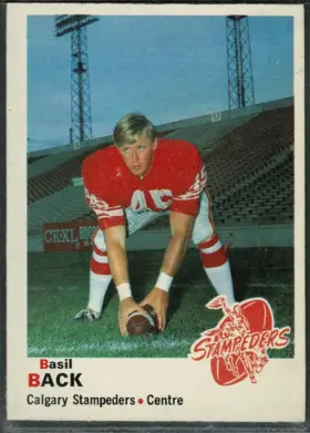 1970 O-Pee-Chee CFL Basil Back #88 Name Error Calgary Stampeders EX 5