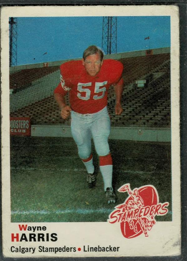 1970 O-Pee-Chee Wayne Harris #89 Calgary Stampeders CFL Football Card EX-MT 6