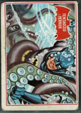 1966 O-Pee-Chee Batman #8A Tentacled Terror Batman Puzzle Back Canadian Red Bat