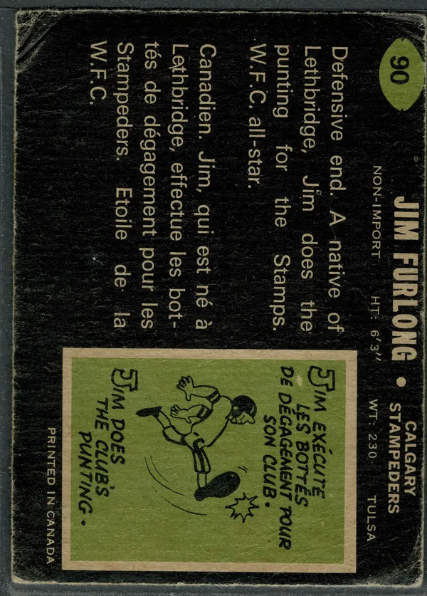 90 Jim Furlong 1970 O Pee from Chee Back