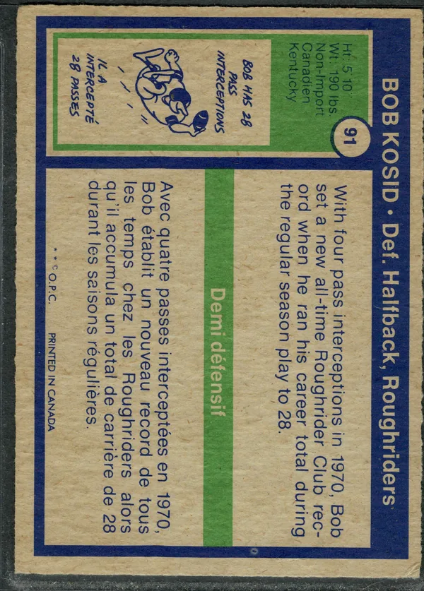 91 Bob Kosid 1972 O Pee from Chee Back