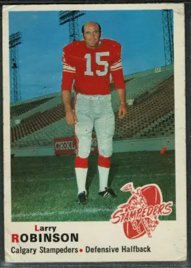 1970 O-Pee-Chee Larry Robinson #91 1961 WFC Rookie of the Year Calgary Stampeders VG-EX 4