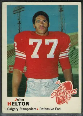 1970 O-Pee-Chee John Helton #92 CFL Hall of Fame Calgary Stampeders VG-EX 4