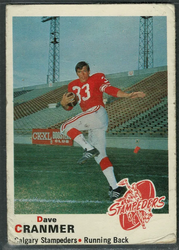 1970 O-Pee-Chee CFL Dave Cranmer #93 Rookie Calgary Stampeders VG-EX 4