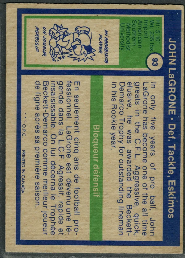 93 John Lagrone 1972 O Pee from Chee Back