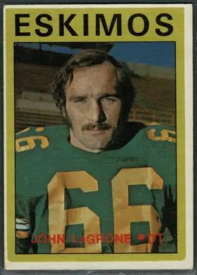 1972 O-Pee-Chee John LaGrone #93 Edmonton Eskimos
